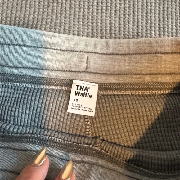 TNA Gray Waffle Knit Set top Medium, pants XS (runs bigger) - Picture 3 of 11